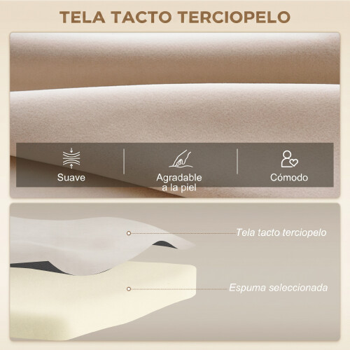 Homcom Sofá Cama Beige 102 x 73 x 81 cm 1