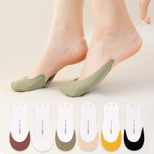 (white) 5pairs Half Palm High Heels Socks Fashion Without Heel Soft Cotton Invisible Breathable Non-Slip Antiskid Women