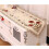 Table Runner Contemporary Floral Embroidery Rusty Red 7