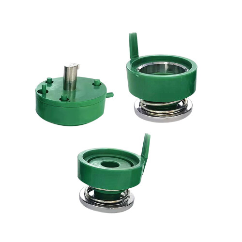 Badge button mould set green 44mm round interchangeable 1