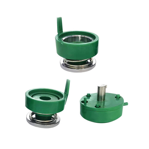 Badge button mould set green 44mm round interchangeable 2