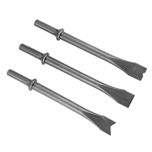 Air Hammer Chisel Set Round Shank 3 pcs High-Strength Steel 2