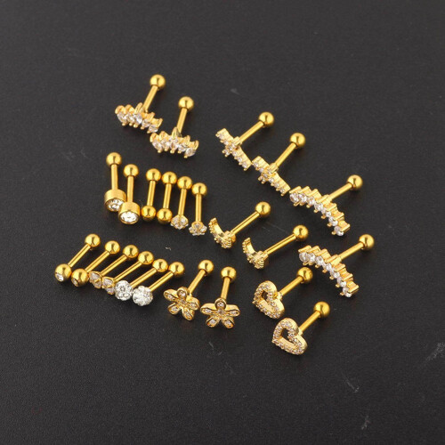 Worallymy gold flatback stud earrings set 24 pcs 1