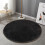 Kafsov Round Area Rug Black 40in Low Pile Machine Washable 5
