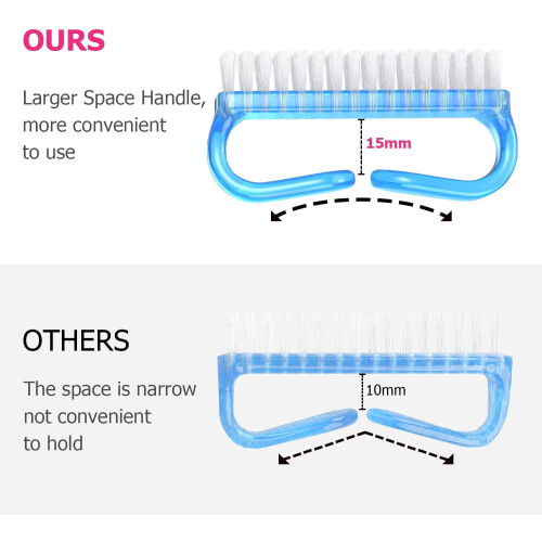 Nail Cleaning Brush Plastic Handle Soft Bristles 4 Pcs 1