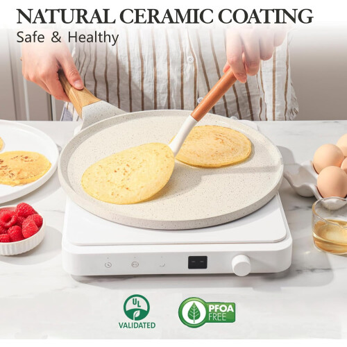 Nonstick Crepe Pan Granite Coating 10-Inch Induction 1