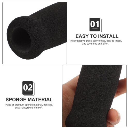 Crutches Hand Grips Replacement Set 4 pcs black 1