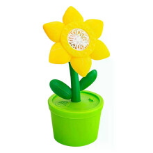 (Yellow) Kids Funny Gift Cute Sunflower Bubble Machine Toy Portable Cool Lights And Dreamy Music Automatic