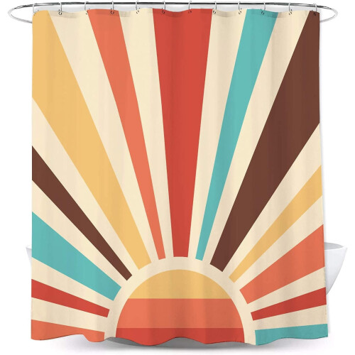 Sunrise Shower Curtain Polyester 71x71 in with 12 Hooks 2