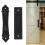 Black Aluminum Sliding Barn Door Handle Double-Sided 1 Piece 6