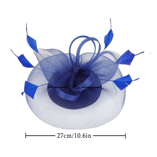Women's Fascinator Hat with Flower Feather Mesh Design 2