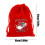 Red Christmas flannel drawstring bags 8x6 inch 3