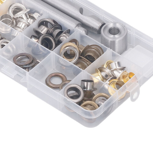 Leather Grommets Kit 3/8 inch 120 pcs 4 colors rust-proof 1