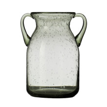 Vase en verre à double anse, design élégant et moderne, avec poignées, large ouverture et base large pour une stabilité optimale, convient à