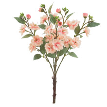 Mini rosas trepadoras de seda, flores artificiales realistas, arreglos florales de 5 tenedores para centro de mesa de jarrón, centro de mesa para