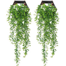 Diseño exquisito, materiales impermeables, luces colgantes con forma de helecho, plantas artificiales para decoración de interiores y exteriores,