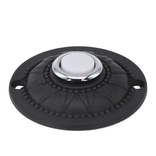 Front Door Round Iron Doorbell Button Black Wired LED 1