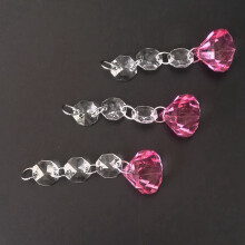 Ornements en cristal acrylique transparent étincelant pour lustres, cristaux suspendus avec anneaux chromés, parfaits pour la décoration du sapin