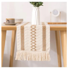 Charmante macramé tafelloper voor delicate ontwerpen, rustiek geweven met kwastjes voor dagelijks gebruik en speciale gelegenheden, zacht en