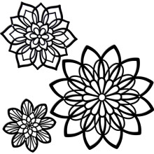 Décoration murale florale en métal, style minimaliste, à suspendre, élégante et noire, avec un design ajouré, résistante à la rouille et à