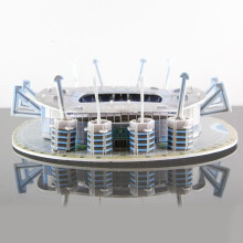 (69) 3D Puzzle Stadium Football Etihad Model Realistic 47 Pieces Easy Assembly No Glue Ideal Gift for Fans Develops Manual Skills Compact Size