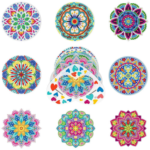 Diamond Drawing Coasters Kit with Holder 8 pcs 1