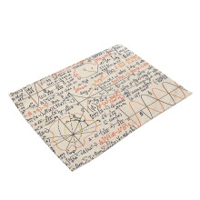 Decoratieve stoffen placemats met wetenschappelijk patroon, wasbaar en geschikt voor dagelijks gebruik, hittebestendige PVC placemats met wiskundig