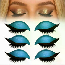 (Blue) Eyelash Stickers Adjustable Quick Eye Makeup Eyeshadow Eyelash Combination Reusable False Eyelashes For Beginner