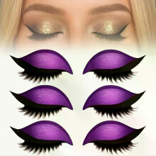 (Purple) Eyelash Stickers Adjustable Quick Eye Makeup Eyeshadow Eyelash Combination Reusable False Eyelashes For Beginner