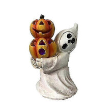 Halloween Ghost Pumpkin Figurines Rustic Resin Ghost Halloween Statue Pumpkin Figurines Novelty Hal