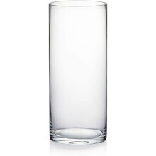Vase cylindrique en verre transparent au design simple et intemporel. Ce vase cylindrique polyvalent est idéal pour les compositions florales, les