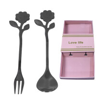 Spülmaschinenfestes Besteck, elegantes Blattdesign für vielseitiges Essen im Alltag, Mini-Edelstahlbesteck mit glänzenden Löffelschalen
