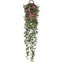 Konstgjorda sidenblommor med rosenblommor, ettåriga klätterväxter för inomhus- och utomhusdekor, miljövänliga konstgjorda hängande växter