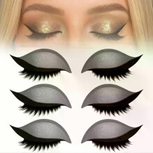 (Silver) Eyelash Stickers Adjustable Quick Eye Makeup Eyeshadow Eyelash Combination Reusable False Eyelashes For Beginner
