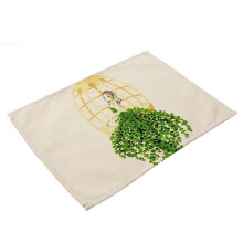 Linnen placemats, duurzame en gifvrije placemats voor thuiskeuken, decoratieve placemats met een prachtig plantenprintpatroon voor uw eettafel.