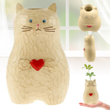 Pot de fleurs chat mignon et créatif, vase décoratif avec motif cœur, centre de table en résine artisanale, décoration de salon