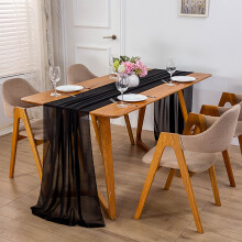 Chemin de table en mousseline multicolore pour la dĂ©coration de rĂ©ception de mariage, dĂ©coration de table en polyester de haute qualitĂ© Ă