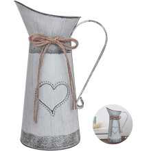 Vase rustique vintage pour la décoration intérieure, pichet de ferme vintage style shabby chic, pichet à lait galvanisé, design de style