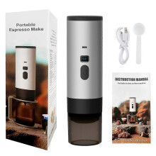 (No bracket, Grey) Portable Coffee Maker Espresso Machine 7800mAh Self-Heating Travel Coffee Maker for Camping Car RV Hiking Office