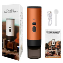 (No bracket, Orange) Portable Coffee Maker Espresso Machine 7800mAh Self-Heating Travel Coffee Maker for Camping Car RV Hiking Office