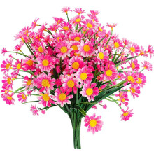 Flores artificiais de margarida, folhagem artificial para decoração externa, material de alta qualidade que garante durabilidade, aparência