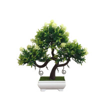 Árbol bonsái artificial para decoración de oficina en casa, ideal para sala de estar. Miniatura de plástico de bajo mantenimiento. Diseño de