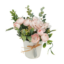 Bouquet d'hortensias artificiels, fleurs en soie fine avec angle de courbure ajustable pour la décoration de fêtes à la maison