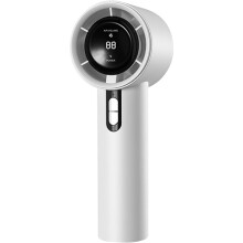 Mini ventilateur blanc rechargeable, écran digital réglable pour voyage maison