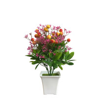 Plantas decorativas en maceta, flores artificiales amarillas de aspecto realista, no requieren mantenimiento, decoración duradera de alta calidad y
