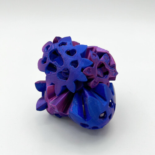 Gear Ball Fidget Toy 3D Printed Heart Design 2