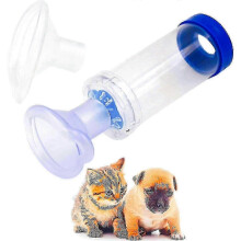 Pet Inhaler Spacer, Cat Aerosol Chamber for Inhaler, Handheld Spacer with Breathing Indicator and Mask - Reusable