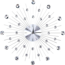 Horloge en cristal Diamond Pixie Pins, horloge en métal ornée de pierres précieuses pour un accent luxueux dans votre espace de vie
