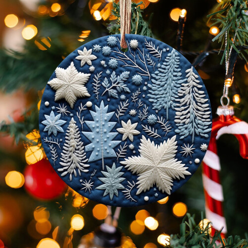 Blue Snowman Ornament Christmas Tree Decor 3 inch 2