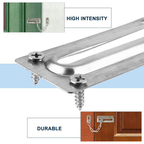 Door Security Chain Stainless Steel 2 pcs 1